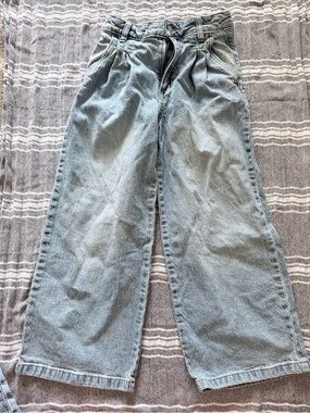 Kids Light Wash Wide-Leg Jeans
